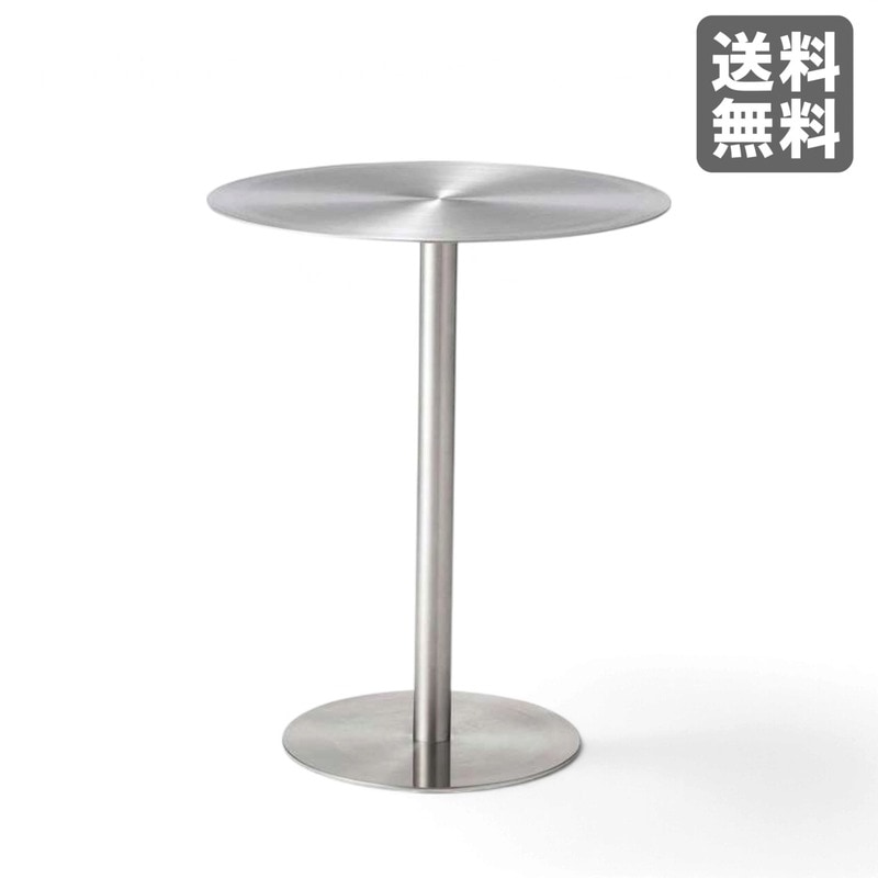 【新品】 ラウンドカフェテーブル 60cm幅 シルバー ステンレス  センターテーブル 円形テーブル インダストリアル　BR002-002063　｜オフィス家具のビックリユース