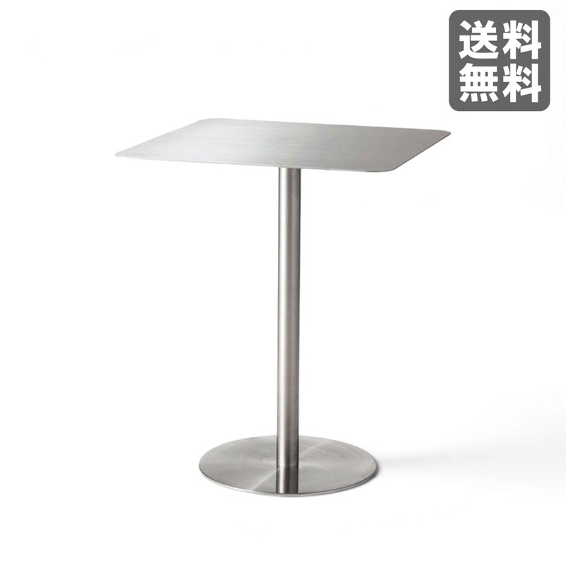 【新品】 スクエアカフェテーブル 60cm幅 シルバー ステンレス センターテーブル インダストリアル 在宅ワーク　BR002-002062　｜オフィス家具のビックリユース