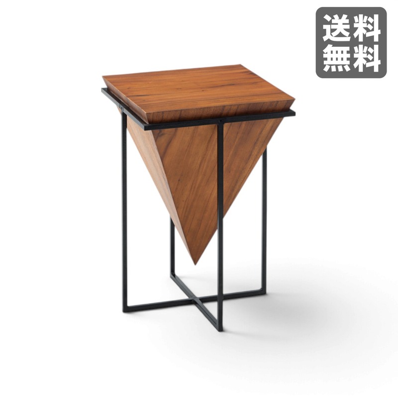 【新品】ジェラルド サイドテーブル L ブラウン 天然木 38cm幅 リビングテーブル ナイトテーブル ナチュラル　BR002-003734　｜オフィス家具のビックリユース