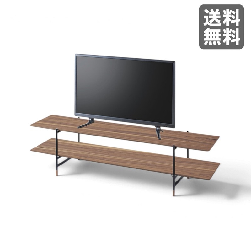 【新品】ルカ TVボード ブラウン 天然木 150cm幅 テレビ台 リビング収納 北欧　BR002-003731　｜オフィス家具のビックリユース