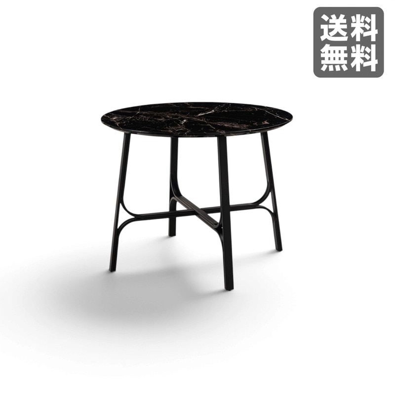 【新品】ラウンドテーブル 90cm幅 ブラック アジャスター付 丸テーブル 食卓テーブル シック　BR002-002071　｜オフィス家具のビックリユース