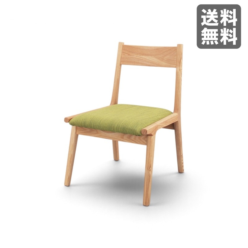 【新品】モタ ダイニングチェア 48cm幅 グリーン 天然木 食卓椅子 ナチュラル シンプル　BR002-002167　｜オフィス家具のビックリユース