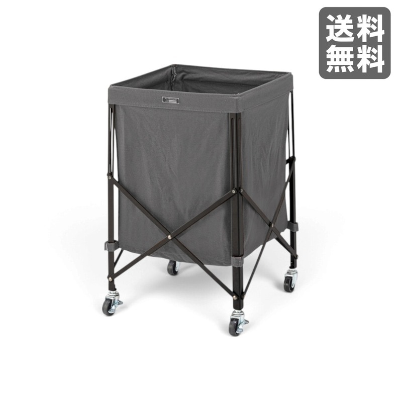 【新品】折りたたみバスケットワゴン グレー 折りたたみ式 ファブリック 36cm幅　BR002-003638　｜オフィス家具のビックリユース