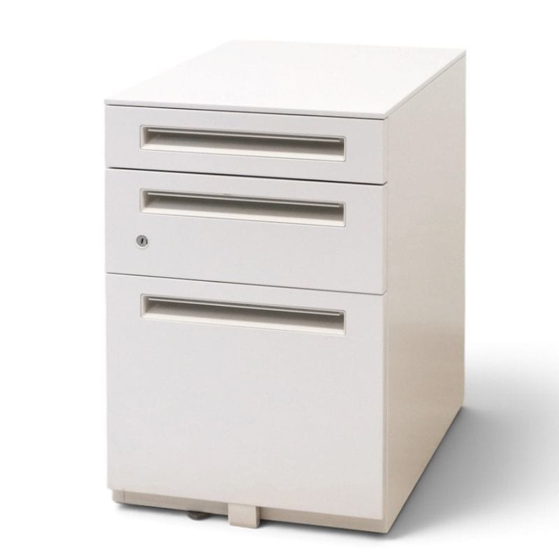 【中古】内田洋行 3段ワゴン STワゴン 5-118-5210 ホワイト 収納ワゴン 鍵有 中古オフィス家具 KK22737-1