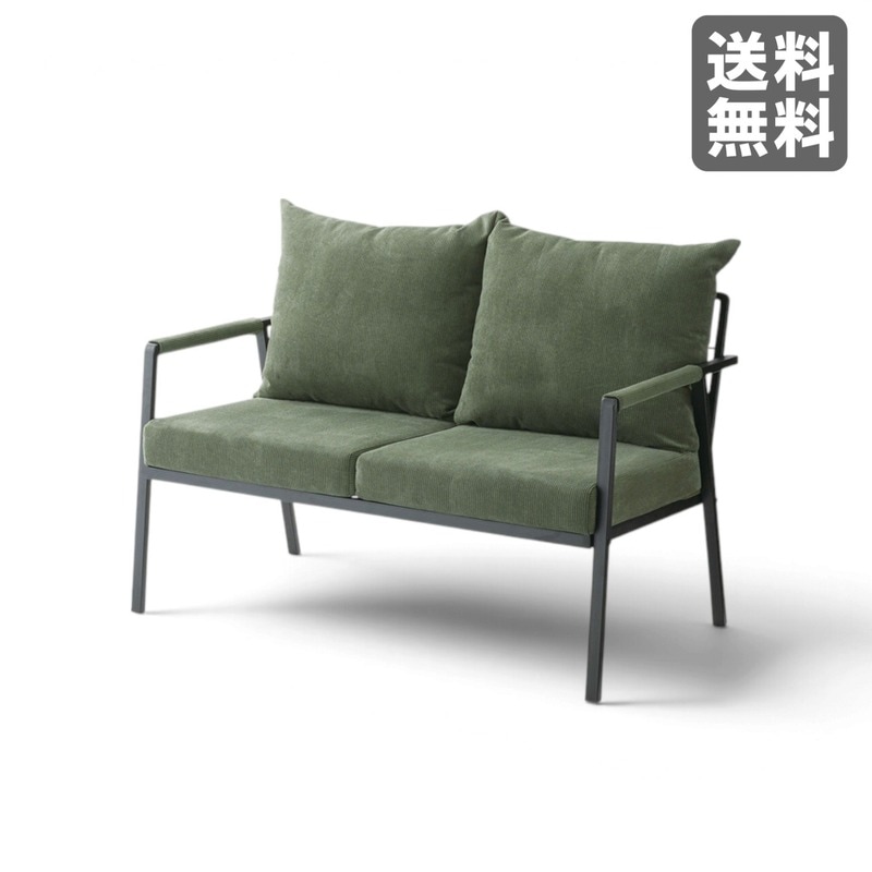新品】ソファ2P 114cm幅 コーデュロイ グレー ファブリック 応接