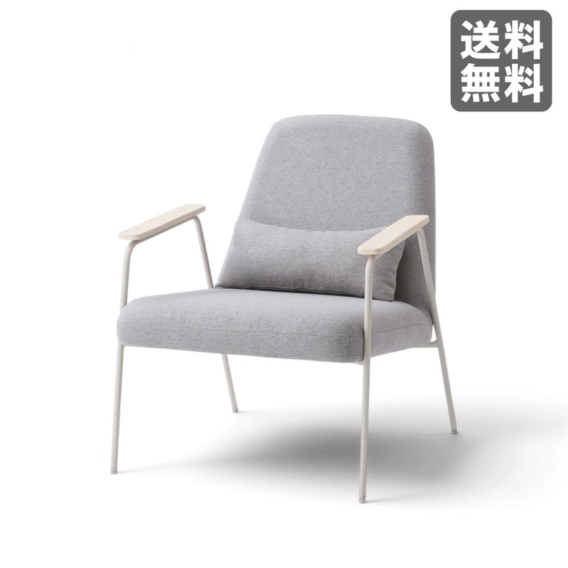 新品】ラウンジチェア 67cm幅 グレー 天然木 パーソナルチェア 北欧