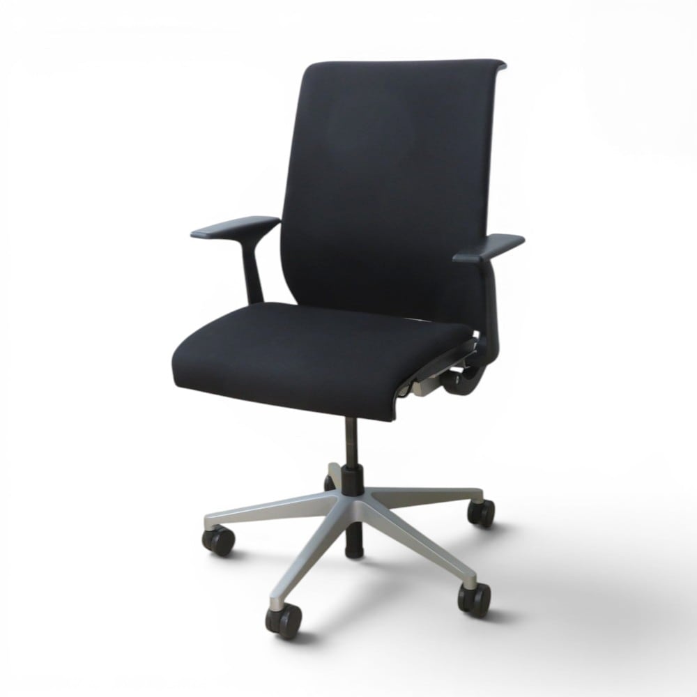 中古】スチールケース 肘付オフィスチェア シンクチェア THK-30201