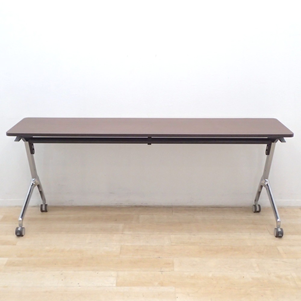 中古/SALE】ミーティングテーブル スタックテーブル ブラウン 木目