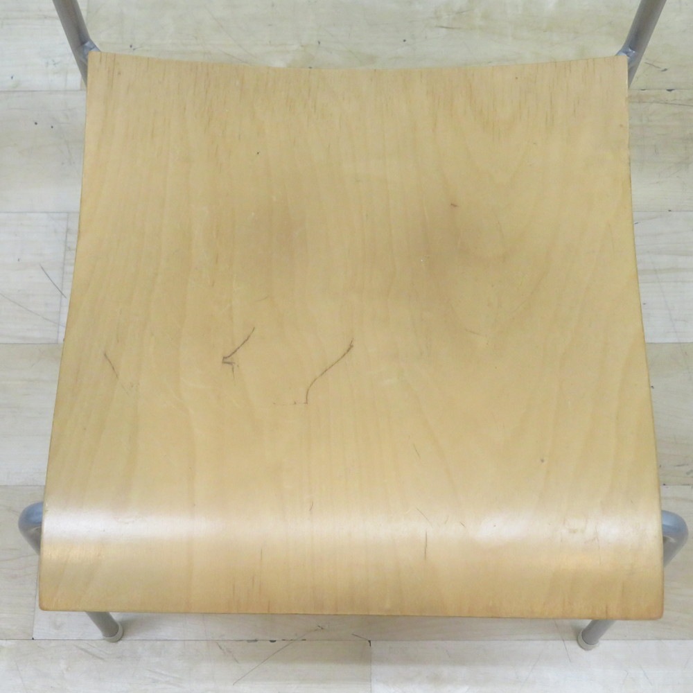 中古】ラムホルツ スタッキングチェア キャンパスチェア 木目 肘無し