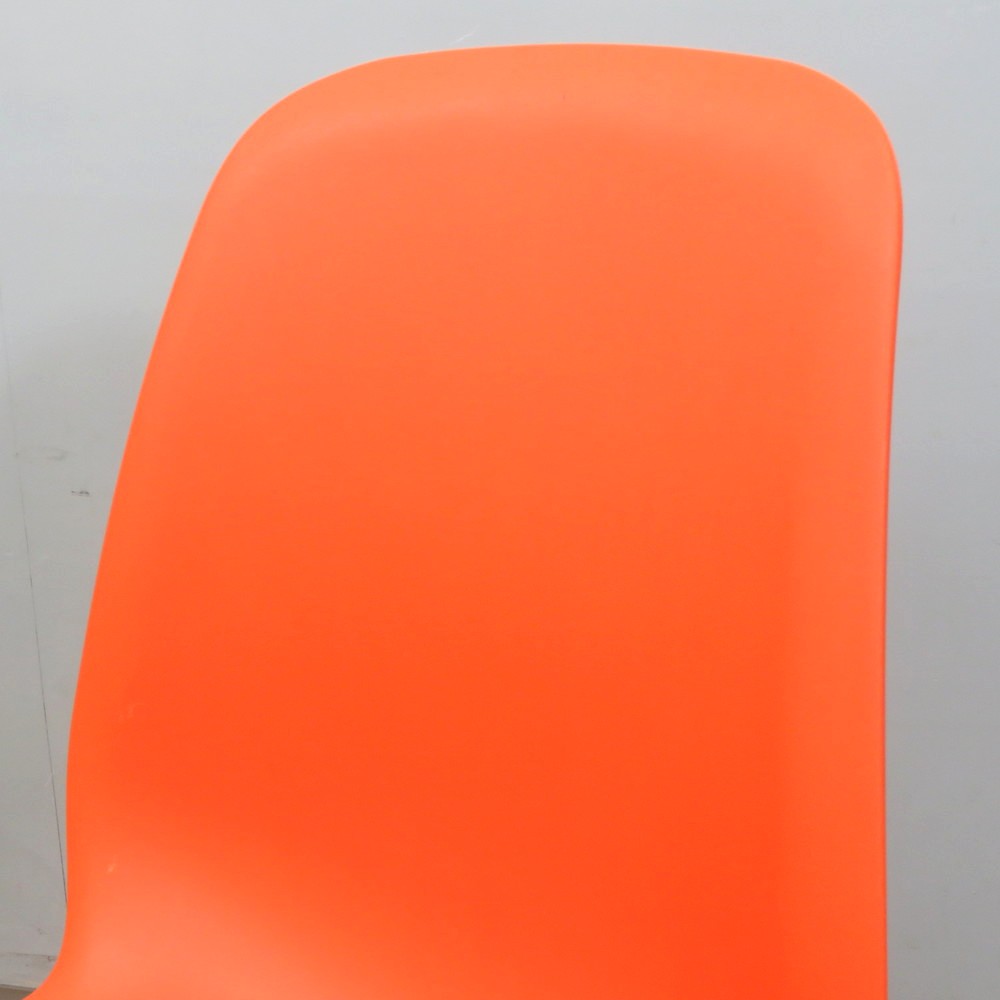中古】イケア BRORINGE スタッキングチェア オレンジ スチール脚 中古