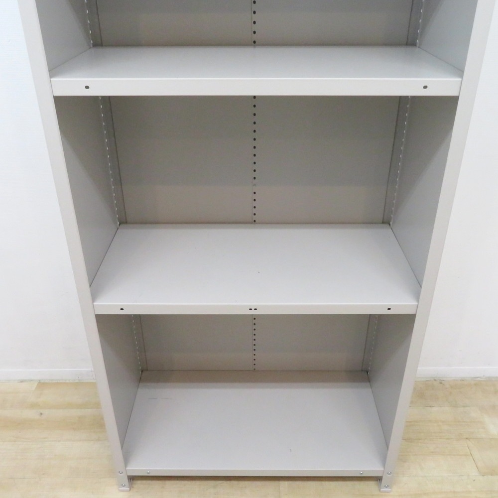 中古】オープン書庫 ニューグレー 幅890×奥行450×高さ2100mm