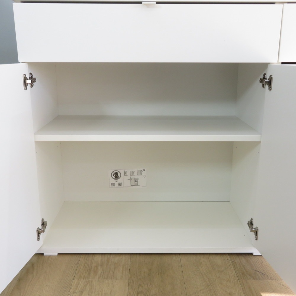 中古】IKEA サイドボード書庫 ヴィーハルス ホワイト キャビネット