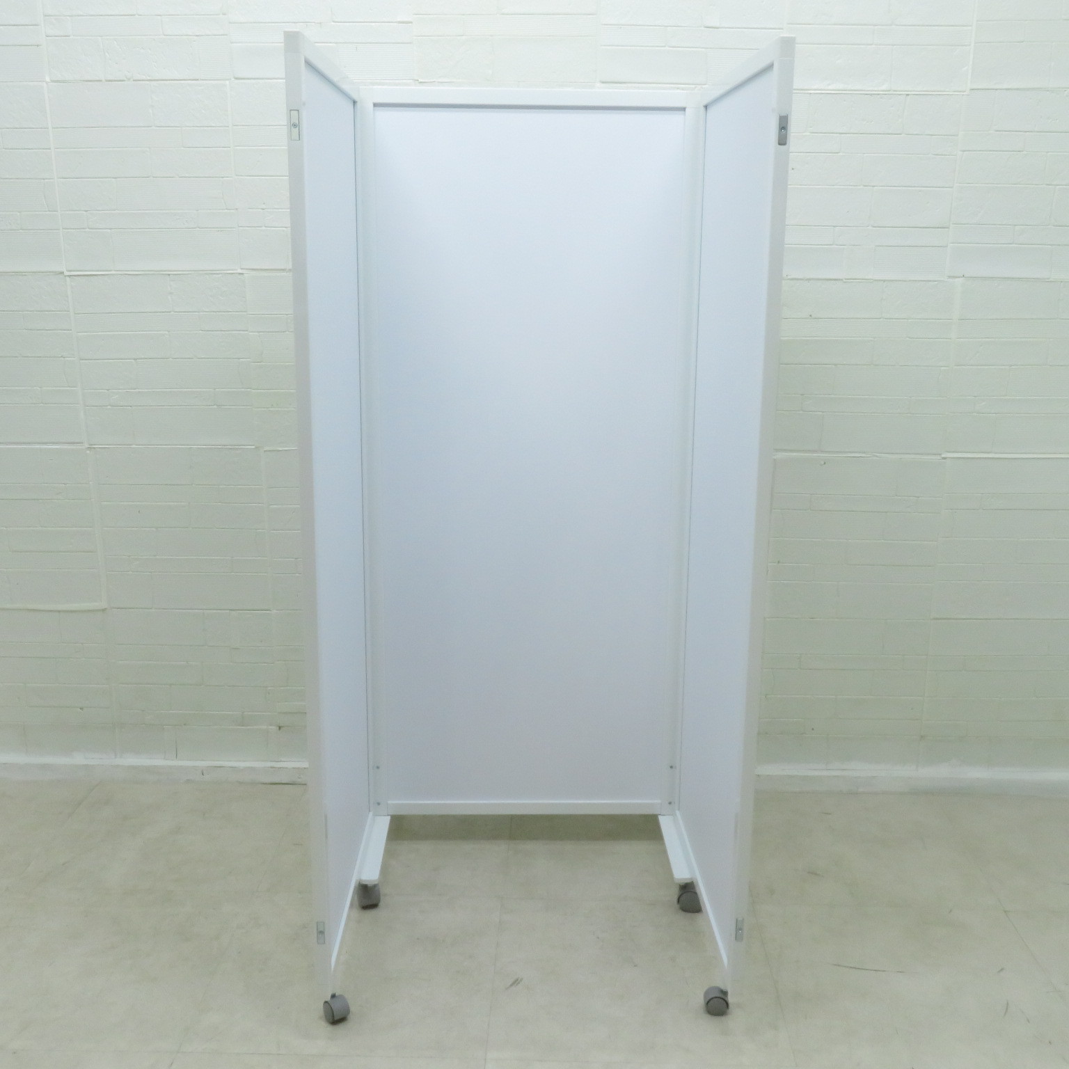 3連立式パーテーション ホワイト 白 衝立 間仕切り 折りたたみ