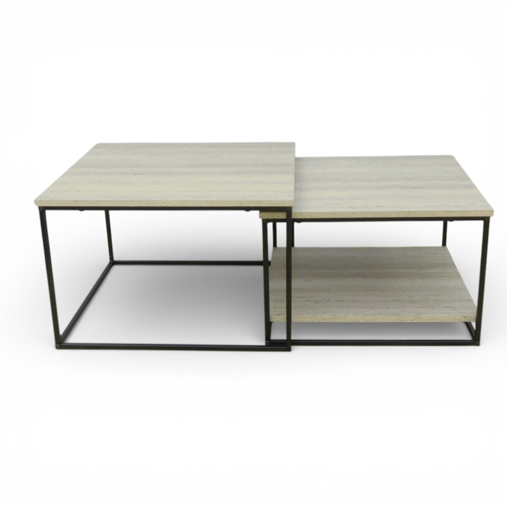 ＜中古美品＞LOWYA／ネストテーブル 中古】LOWYA ネストテーブル ナチュラル 入れ子式 ロータイプ リビング