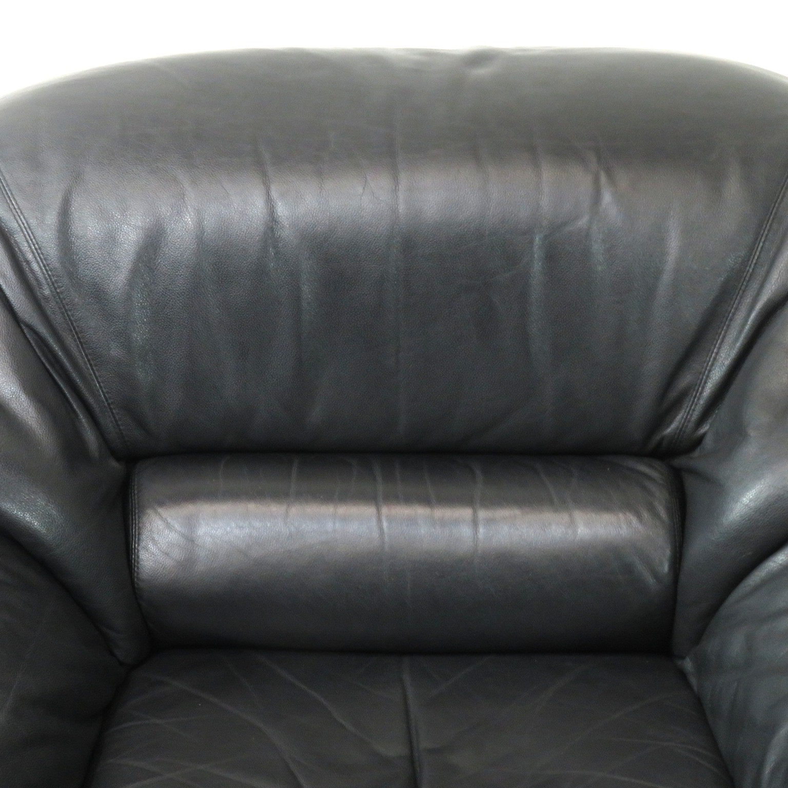 中古】応接ソファ3点セット ブラック レザー調 中古オフィス家具 AG22407
