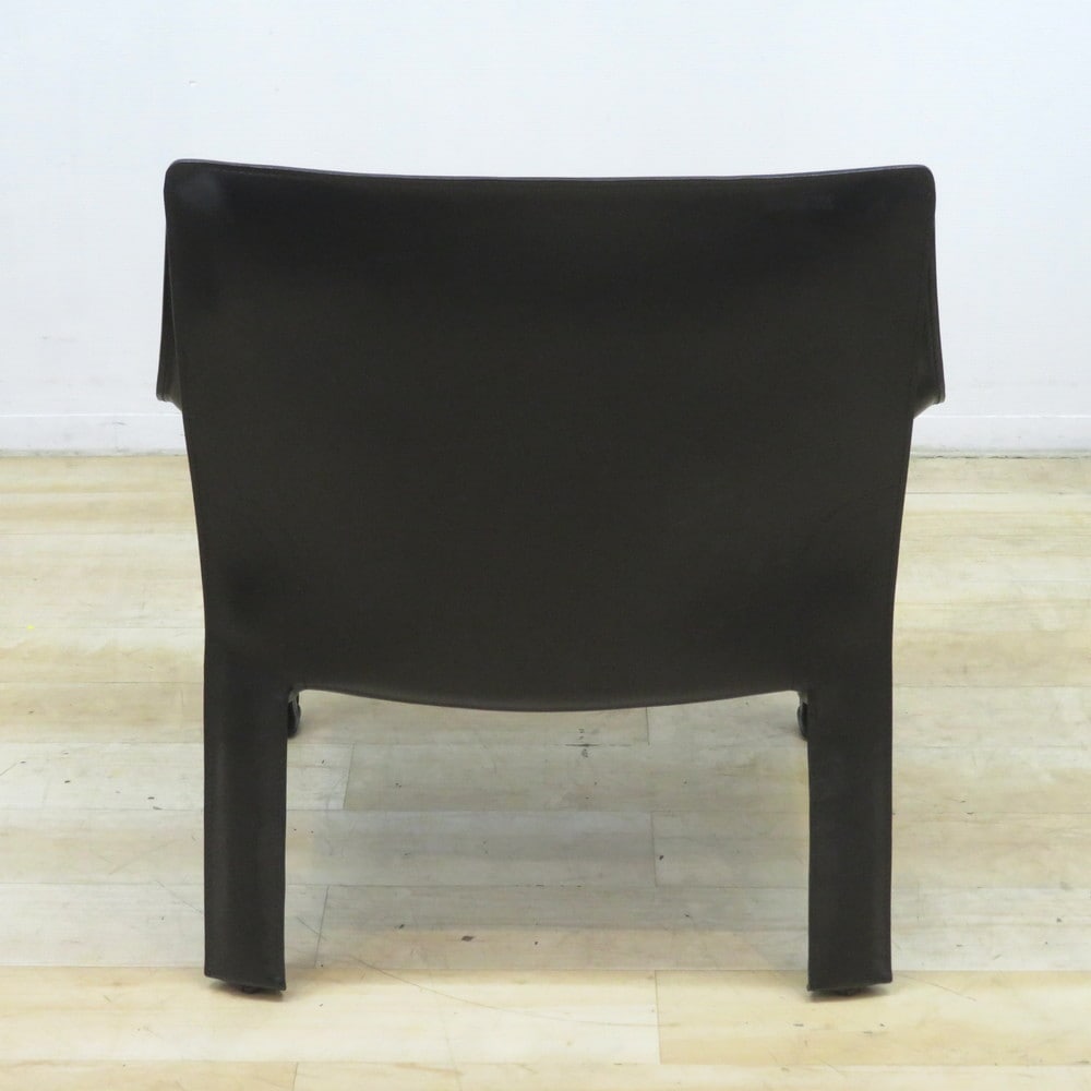 中古】 Cassina 414 CAB ラウンジチェア ブラック 1シーター キャブ
