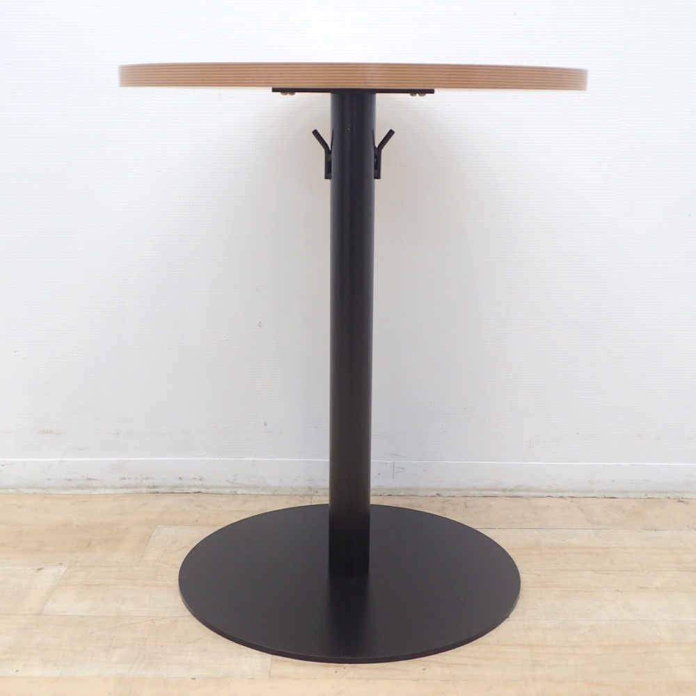 カフェテーブル ブラウン 木目調 シルバー ローテーブル 正方形