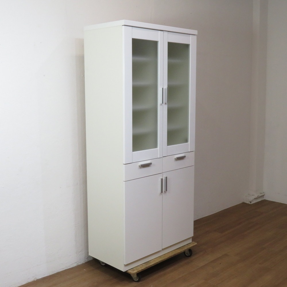 中古】キッチンキャビネット ホワイト 幅800mm 奥行450 高さ1800mm
