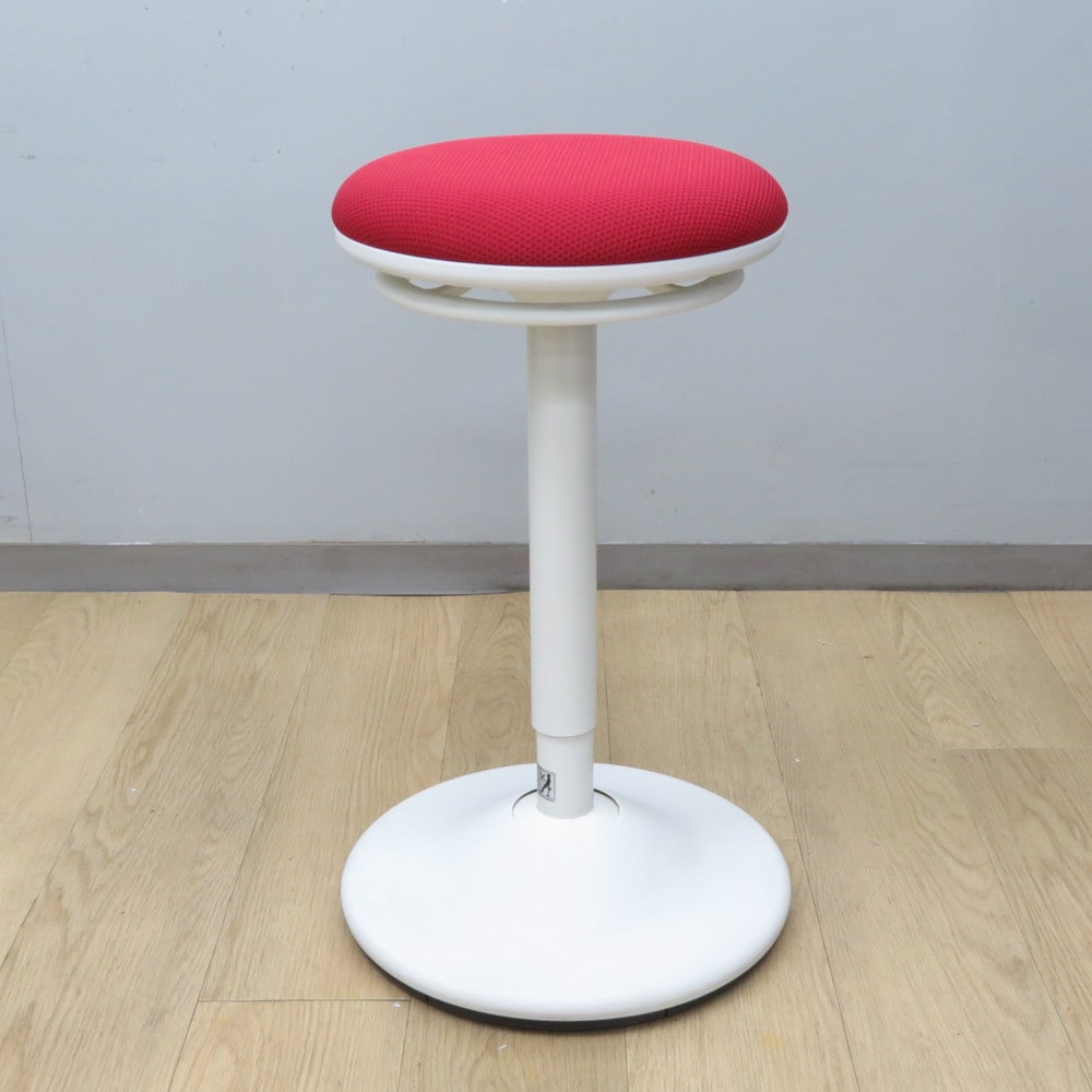 中古】オカムラ スツール ピルエット L122EZ FSF9 レッド/ホワイト