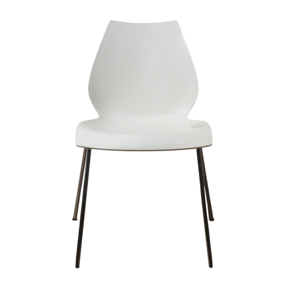 美品！Kartell MAUI「カルテル マウイ」ダイニングチェア 白2脚セット 中古】カルテル ダイニングチェア マウイ ホワイト スタッキング 中古