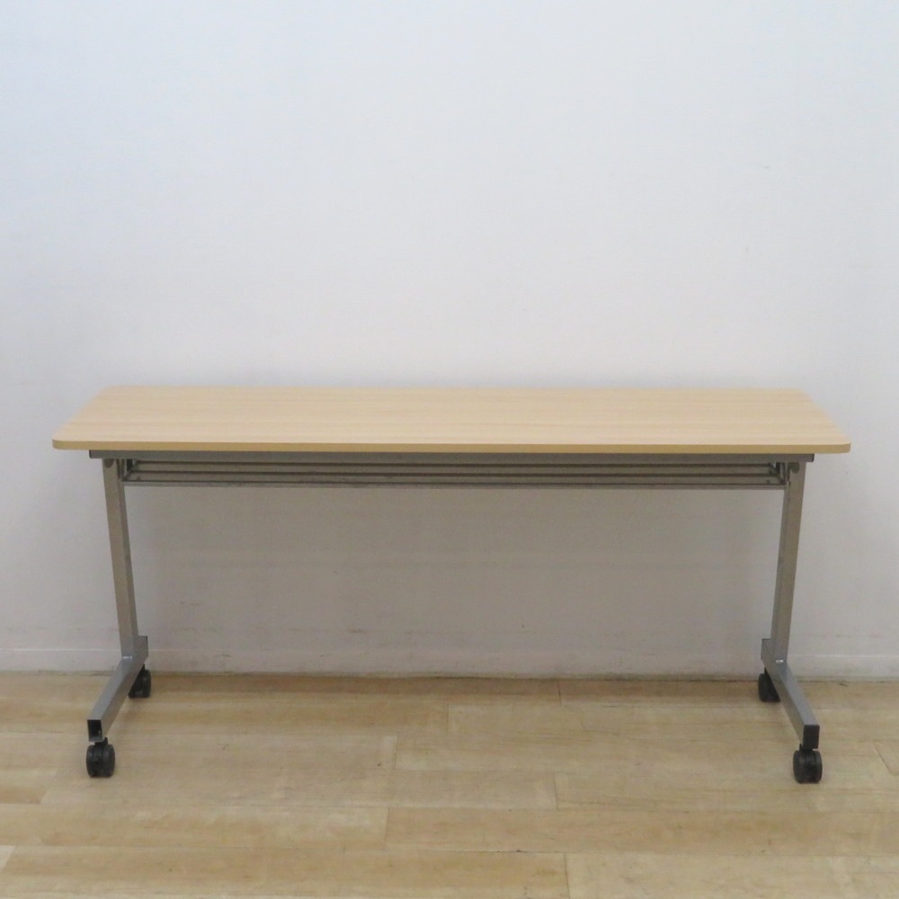 中古/SALE】サイドスタックテーブル W1500 D450 H700 ナチュラル 長机