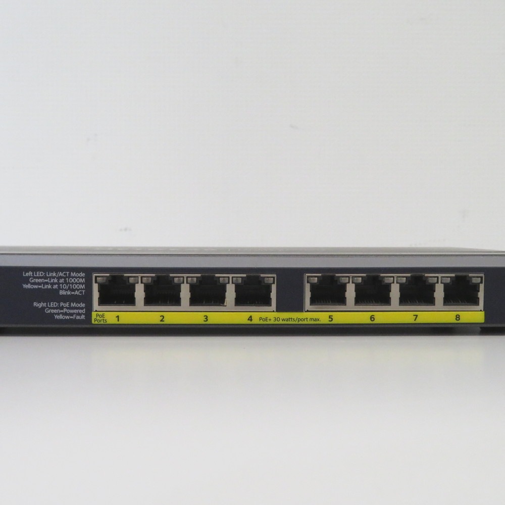 中古】NETGEAR GS108PP 8ポートPoE/PoE+ギガビットアンマネージ