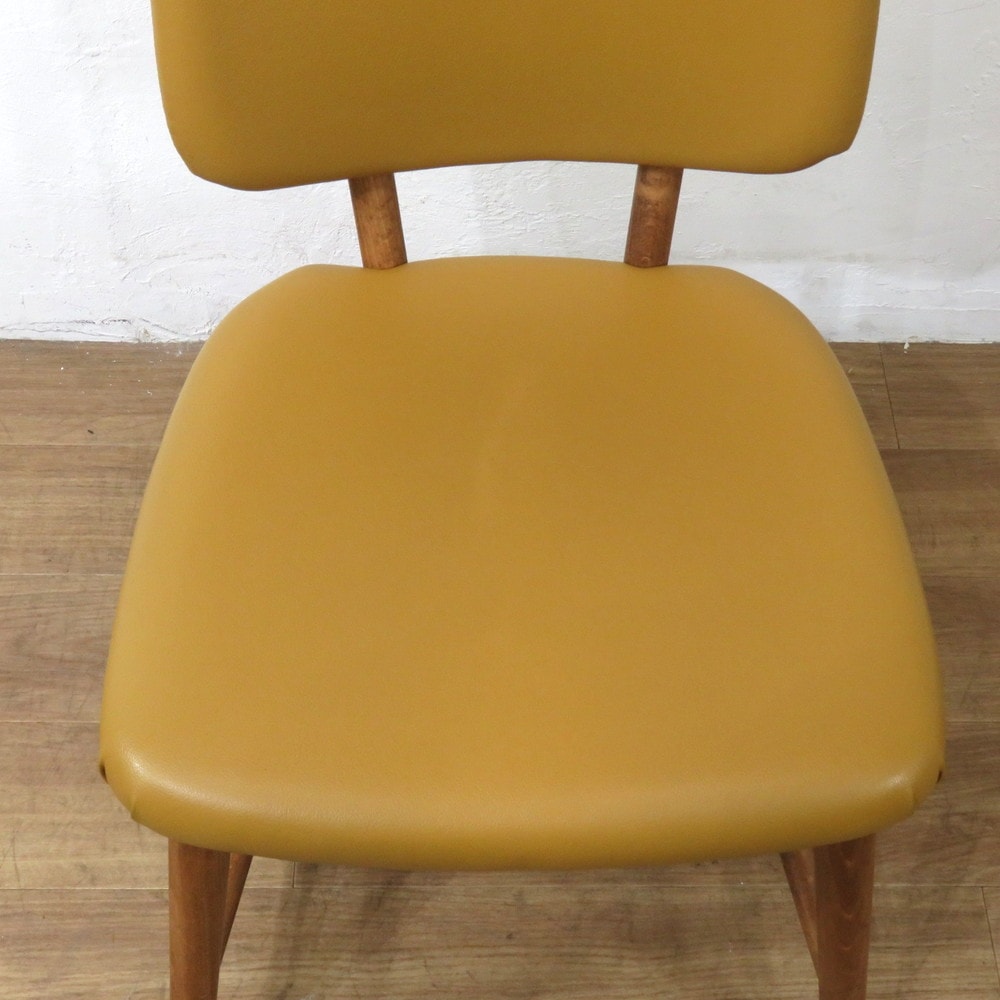 中古】キノシタ カローレ ダイニングチェア マスタード 肘無し 椅子