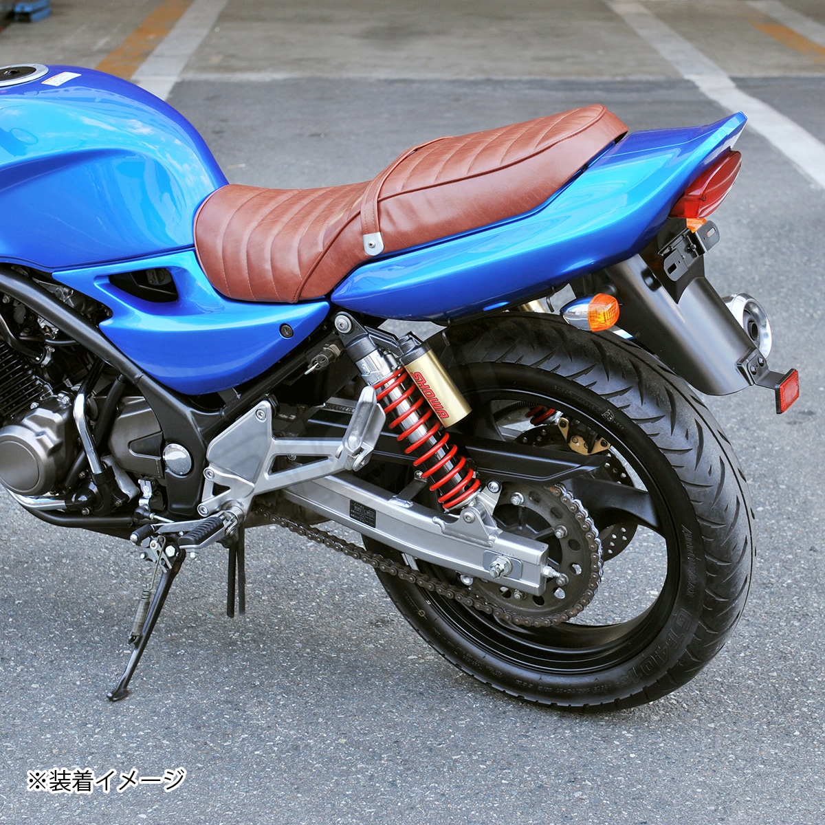 GSX250FX シート レザー タックロール タイプ 茶 ブラウン 表皮 GSX250FX ZR250C GSX250FX 02-05