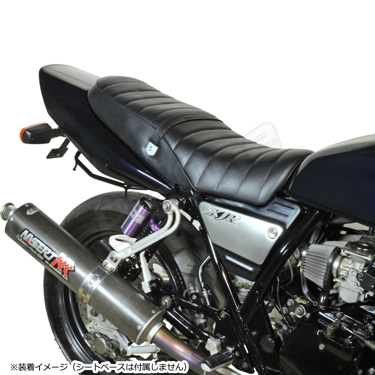 XJR400 シート レザー タックロール タイプ 表皮 黒 ブラック XJR400S XJR400R XJR400R2 4HM 4HM2