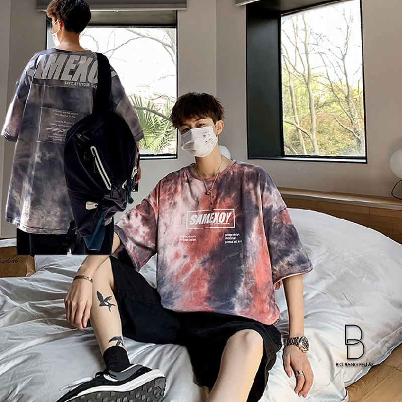 タイダイ柄 ビッグプリント Tシャツ ビッグシルエット 韓国 ファッション メンズ レディース ゆったり 半袖 ユニセックス ストリート系 ストリートファッション カジュアル 春 秋 夏 個性 大きいサイズ すべての商品 チルスト By Big Bang Fellas