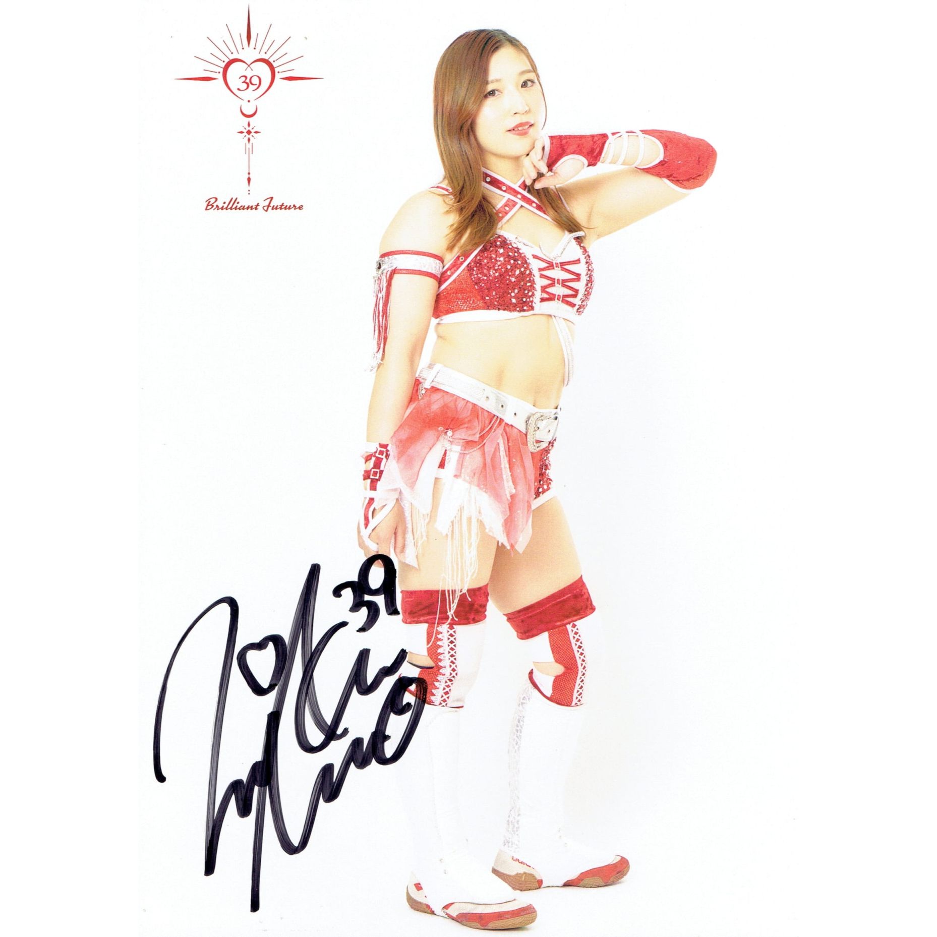 女子プロレス マリーゴールド 直筆サイン入りポートレート 青野