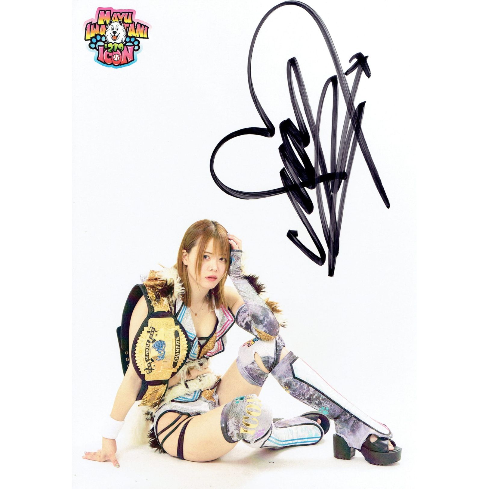 岩谷麻優 マリーゴールド 直筆サイン入りカード 女子プロレス マリーゴールド 直筆サイン入りポートレート 岩谷