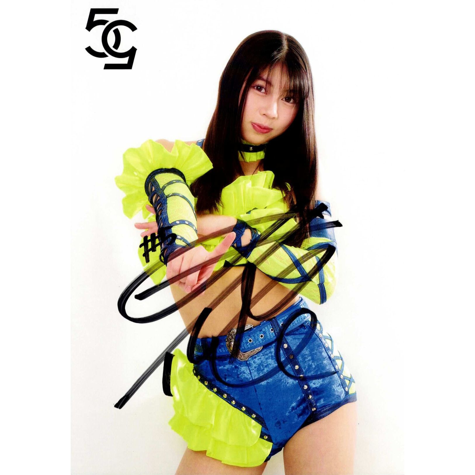 女子プロレス　マリーゴールド　直筆サイン入り　心希　Tシャツ　新品未着品 心希 #5 マリーゴールド ポートレート 直筆サイン入り コスチューム 18