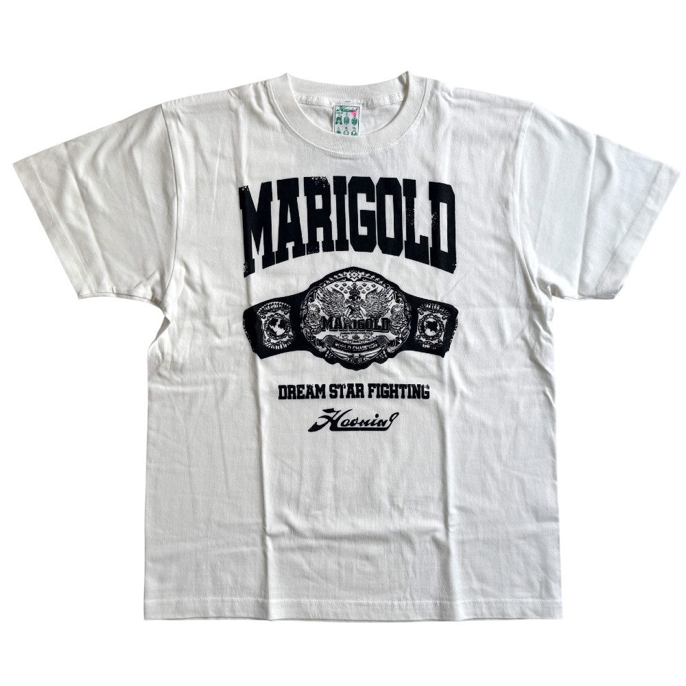 マリーゴールド & ハオミン チャンピオン・ベルト Tシャツ 白 (M/L/XL/XXL)