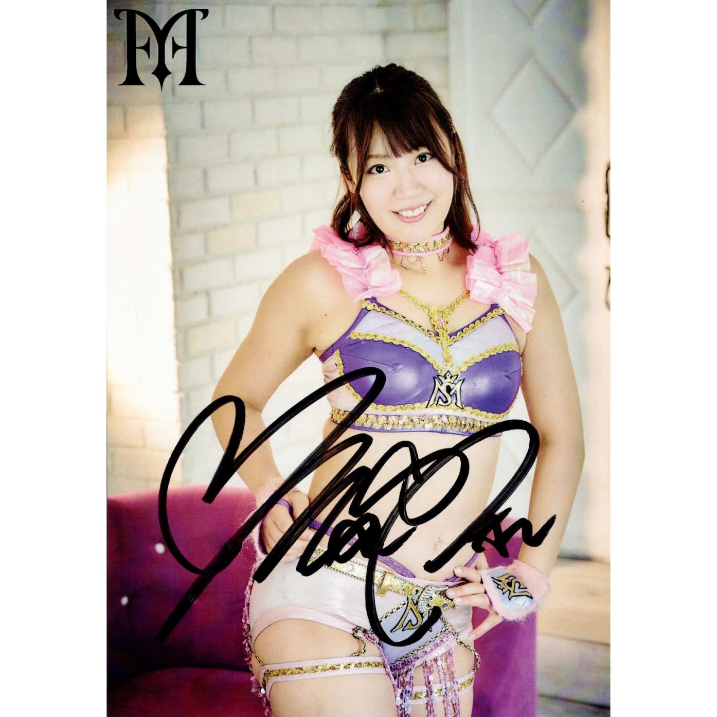 女子プロレス　マリーゴールド　直筆サイン入りカード　桜井麻衣　ラビアンローズ 桜井麻衣 #8 マリーゴールド ポートレート 直筆サイン入り