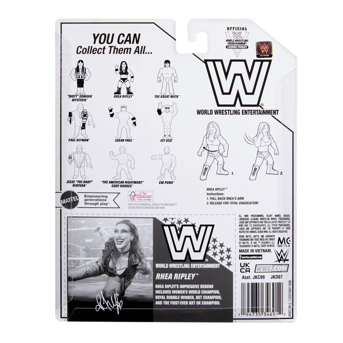 WWE Abema限定ステッカーフルコンプセットリアリプリー等 予約】リア・リプリー WWE 2026 レトロ フィギュア シリーズ 3