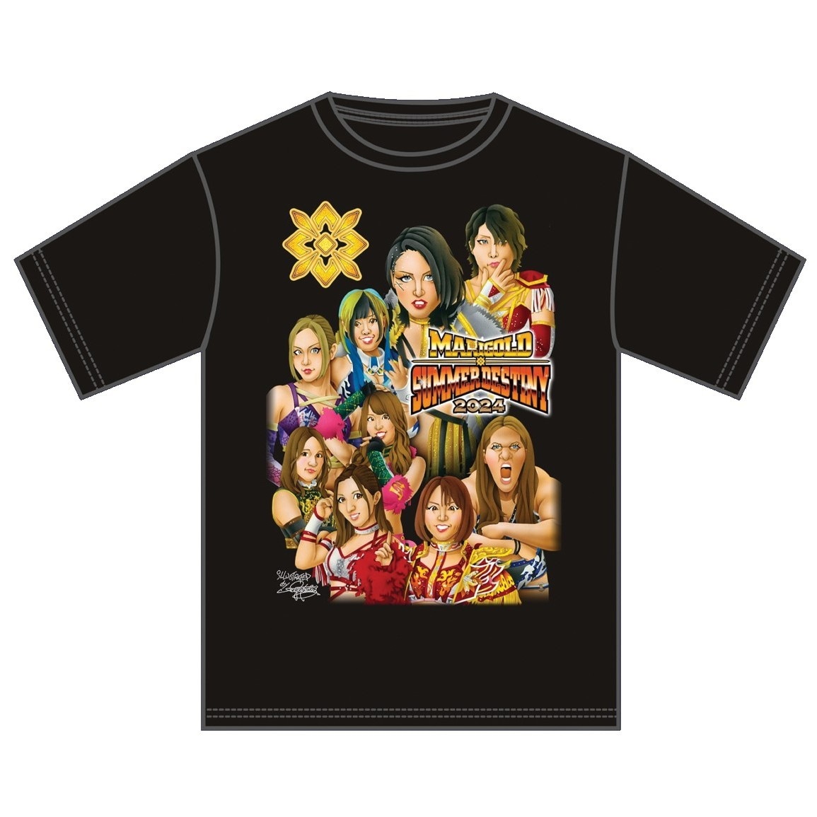 マリーゴールド 両国大会記念 イラストTシャツ　XL マリーゴールド 両国大会記念 イラスト Tシャツ (M/XXL