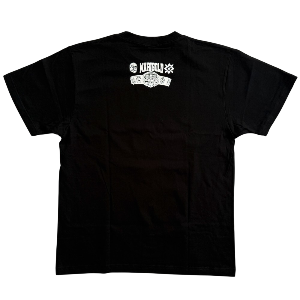 【再入荷】マリーゴールド & ハオミン チャンピオン・ベルト Tシャツ 黒 (M/L/XL/XXL)
