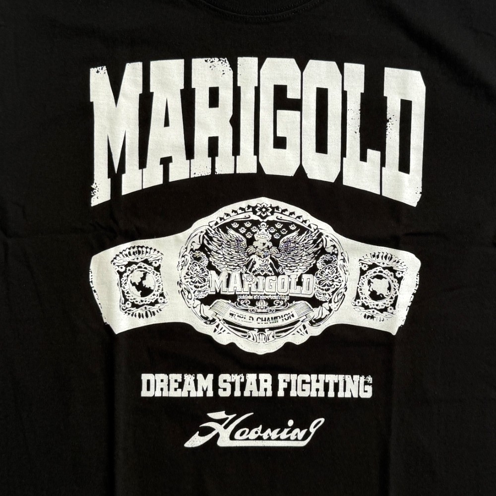 【再入荷】マリーゴールド & ハオミン チャンピオン・ベルト Tシャツ 黒 (M/L/XL/XXL)
