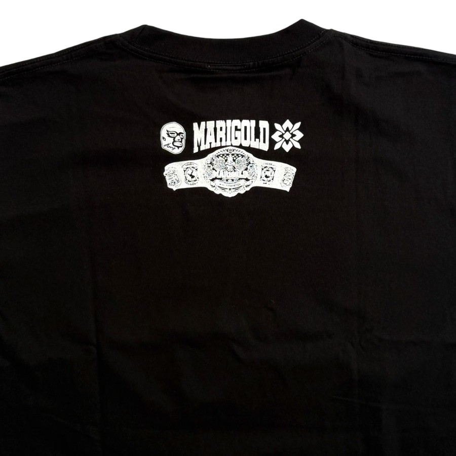 【再入荷】マリーゴールド & ハオミン チャンピオン・ベルト Tシャツ 黒 (M/L/XL/XXL)