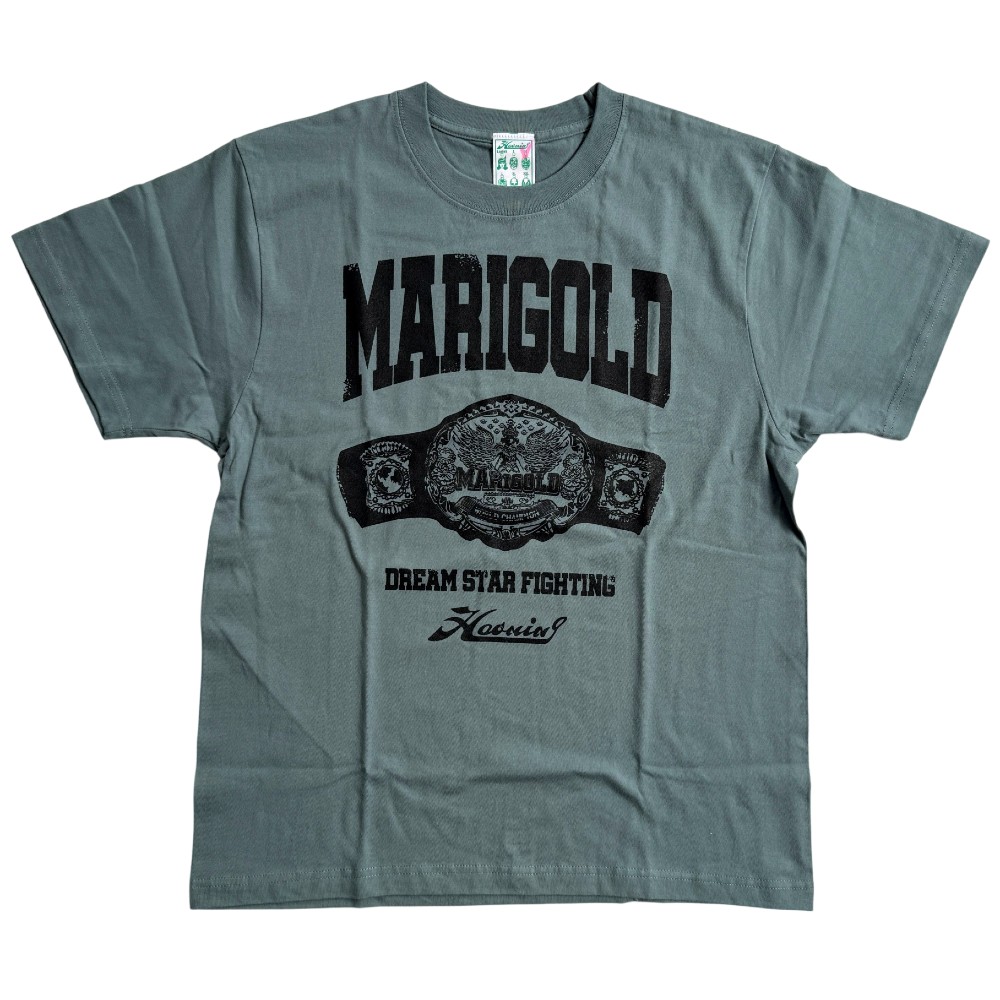 マリーゴールド & ハオミン チャンピオン・ベルト Tシャツ 青緑 (L/XL)