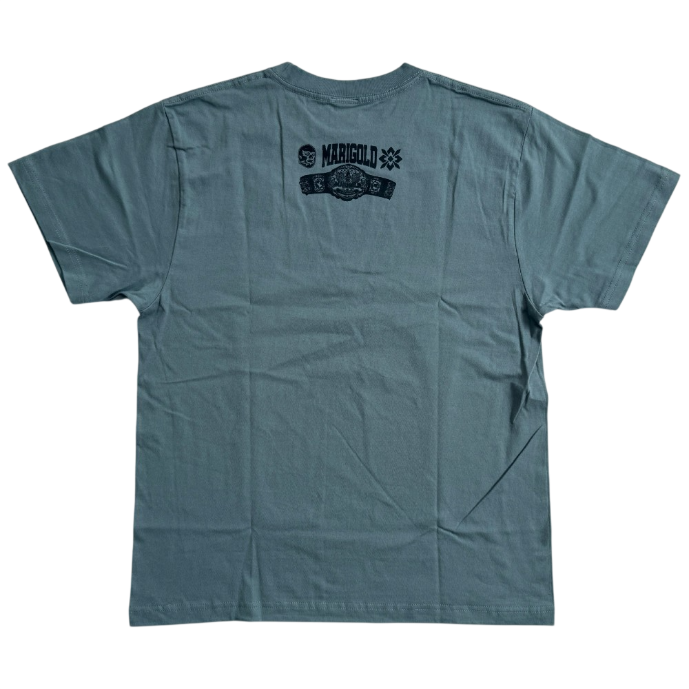 マリーゴールド & ハオミン チャンピオン・ベルト Tシャツ 青緑 (L/XL)