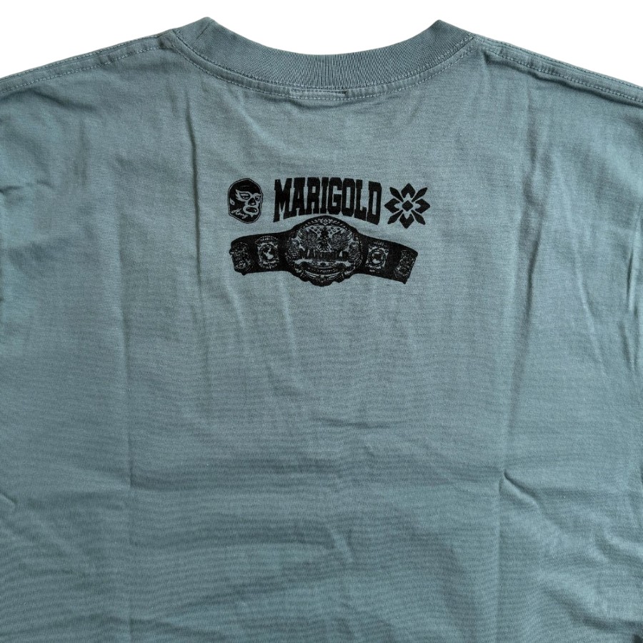 マリーゴールド & ハオミン チャンピオン・ベルト Tシャツ 青緑 (L/XL)