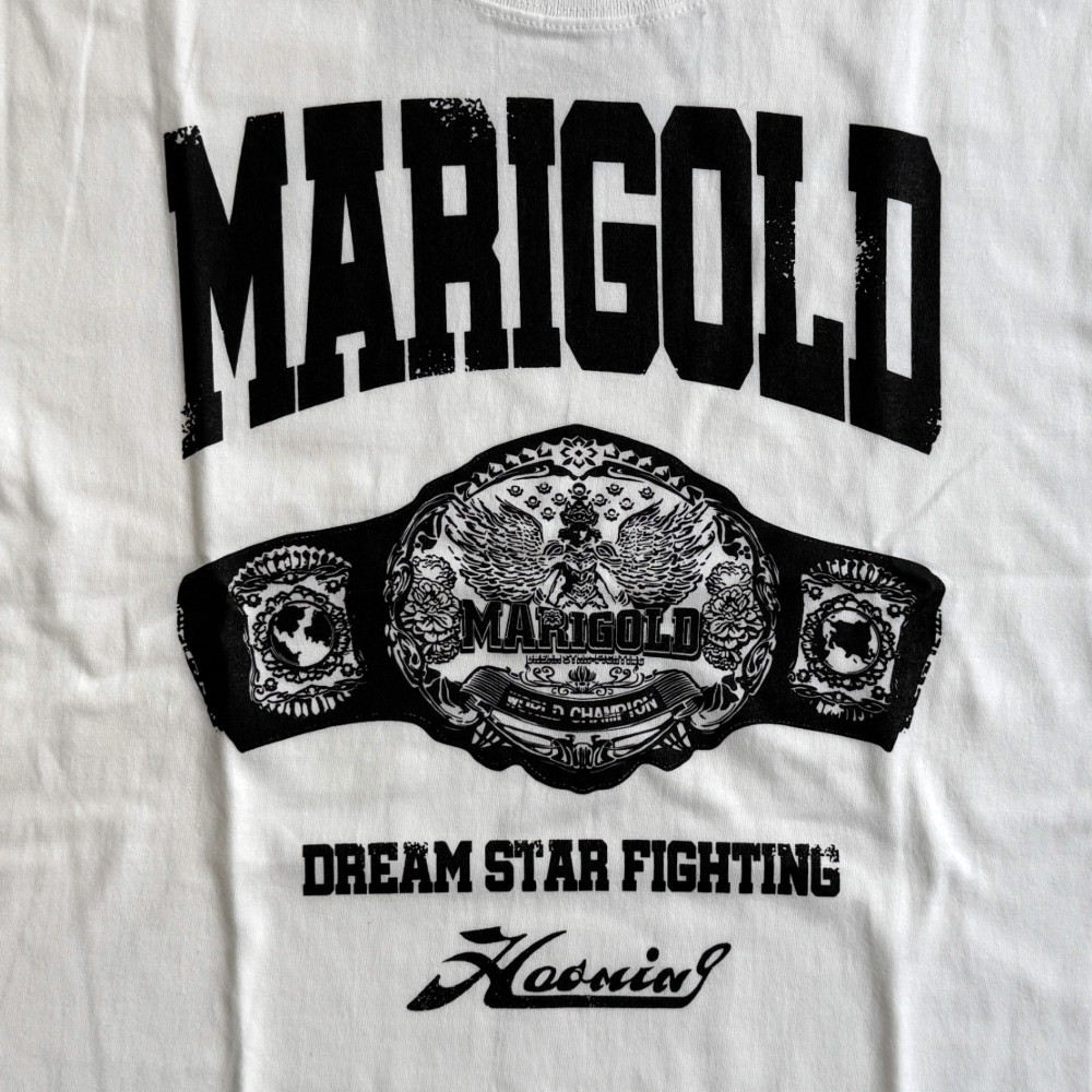 マリーゴールド & ハオミン チャンピオン・ベルト Tシャツ 白 (M/XL/XXL)
