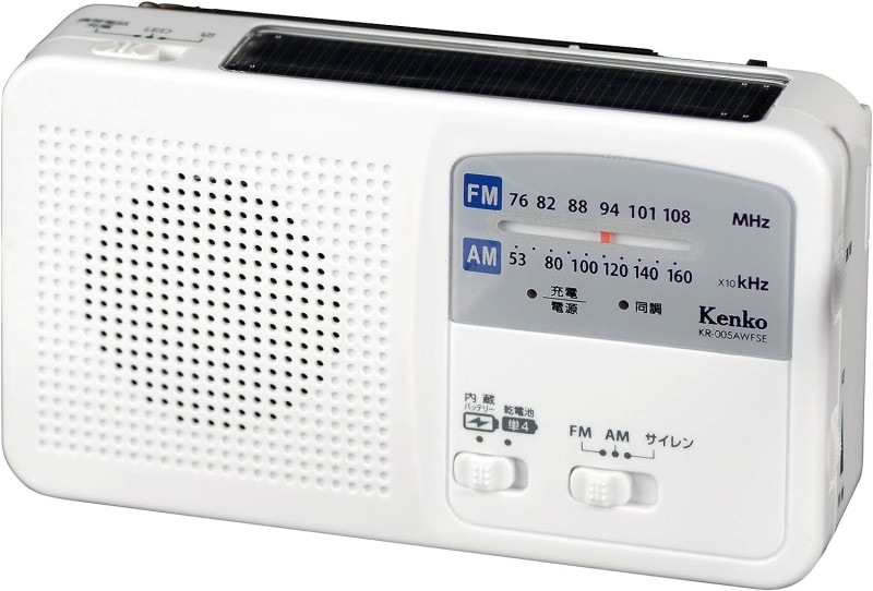 Kenko �饸�� ¿��ǽ�ɺҥ饸�� FM/AM/�磻��FM�б� �������б� ��������� USB���ŵ�ǽ 80��140��38mm �ۥ磻�� KR-005AWFSE