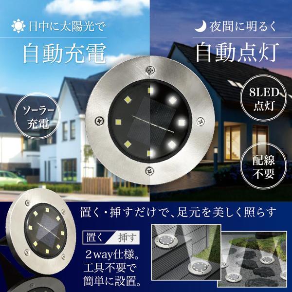 2台ソーラー充電で電気代0円分離式だから設置も自由自在ガーデンライト 2台ソーラー充電で電気代0円❣分離式だから設置も自由
