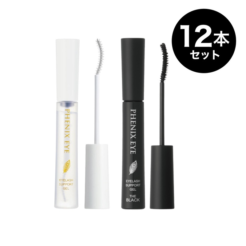 【Odette】フェニックスアイ アイラッシュサポートジェル×12本(クリア9mL/ザブラック8mL)
