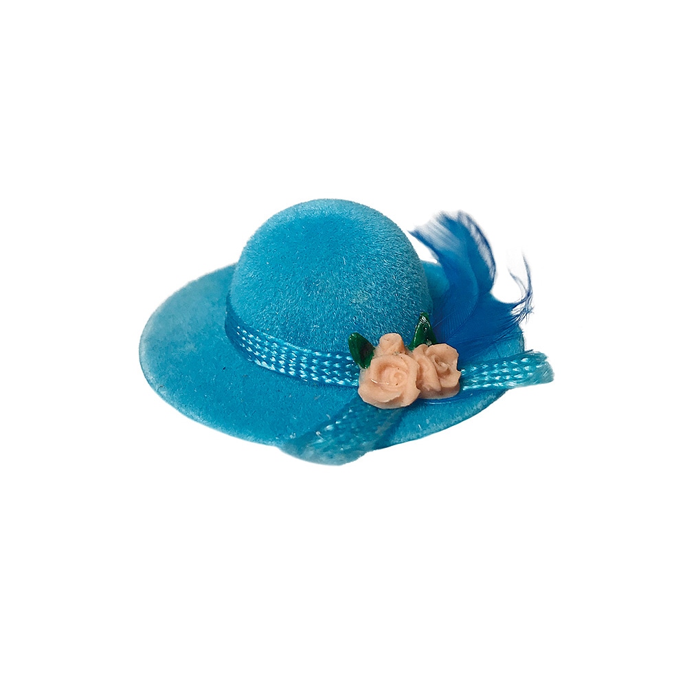 ベルベットの帽子 （青） | ミニチュアパーツ | ビリーの手作りドール