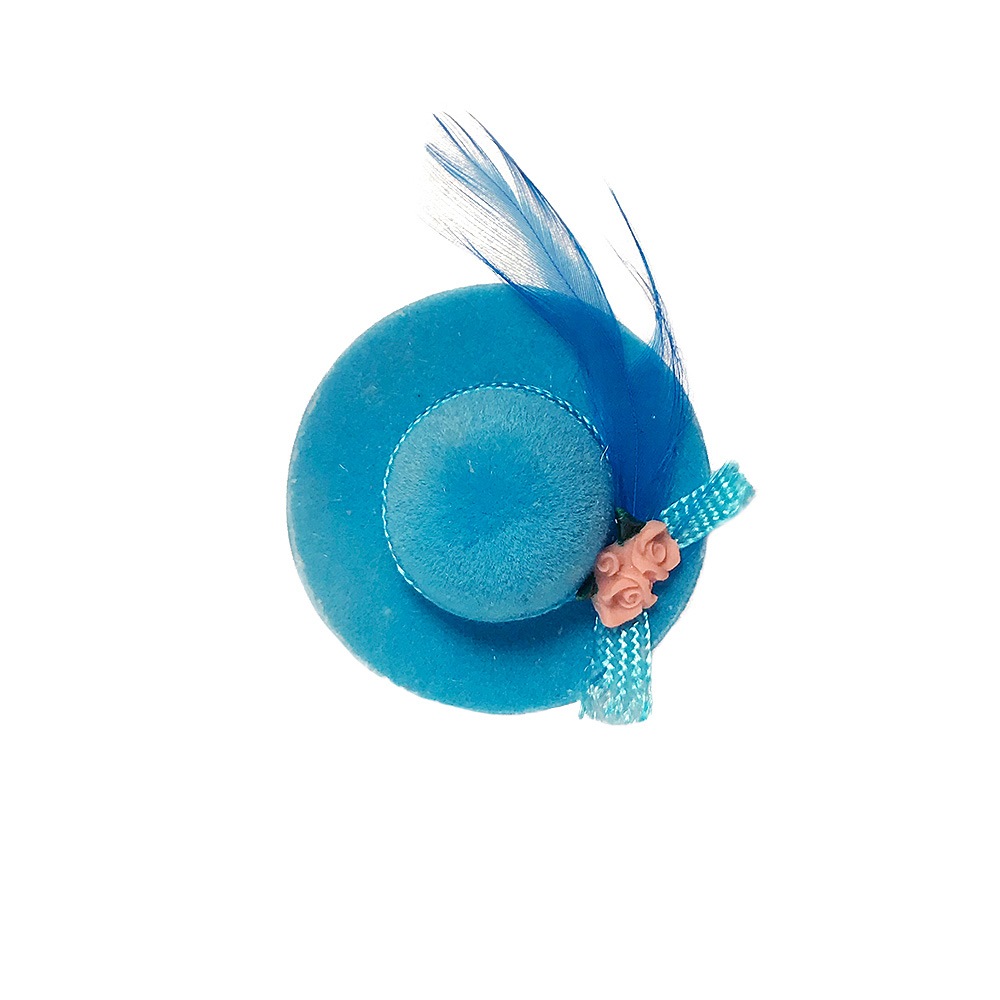 ベルベットの帽子 （青） | ミニチュアパーツ | ビリーの手作りドール