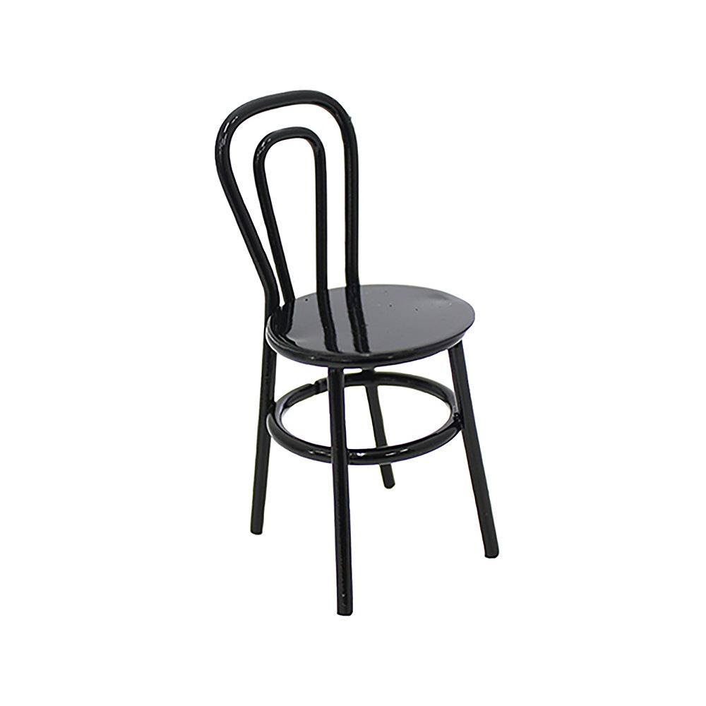 黒いシングルチェア | ミニチュアパーツ | ビリーの手作りドールハウス